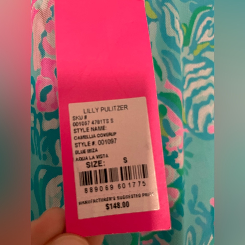 NWT Lilly Pulitzer Camellia Cover Up in Aqua La Vista Blue Ibiza - Picture 8 of 8